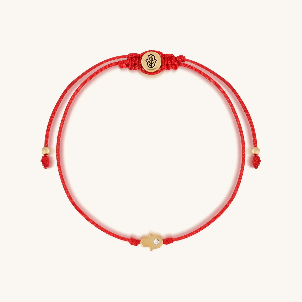 Uplifted Perspective 14K Gold Hamsa Hand Red String Bracelet