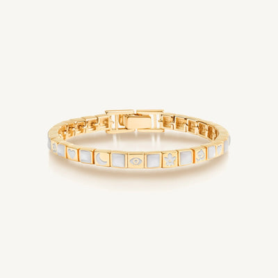 Miraculous Protection - Multi Charm Mother of Pearl Bracelet
