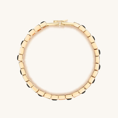 Aligned in Harmony - Multi Charm Onyx Bracelet
