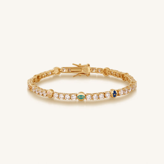 Fortuitous Traveler Multi-Symbol Tennis Bracelet
