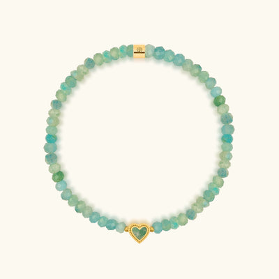 Honest Reflections Amazonite Heart Gold Bracelet