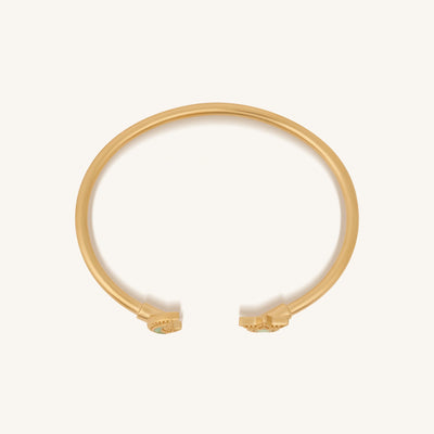 Celestial Direction Turquoise Moon & Star Gold Cuff Bracelet