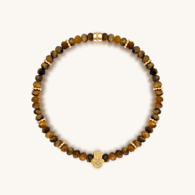 Fierce Spirit - Tiger's Eye Labradorite Pyrite Triple Protection Bracelet Stack