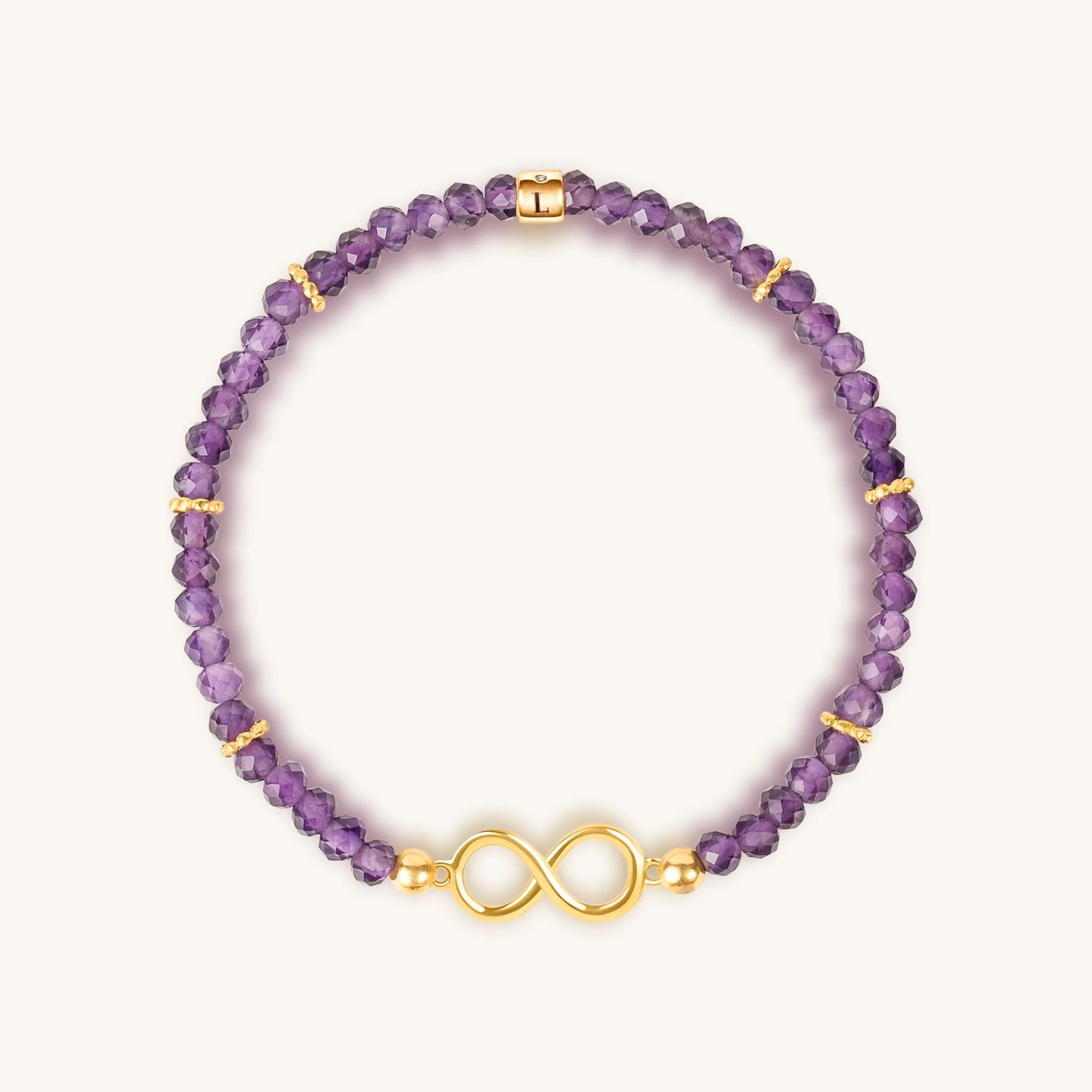 Eternal Bliss - Amethyst Infinity Charm Bracelet