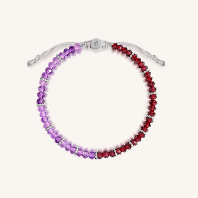 Dreamy Energizer - Amethyst Garnet Rondelle Beads Bracelet