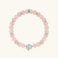 Emotion Renewal - Rose Quartz Lotus Charm Bracelet