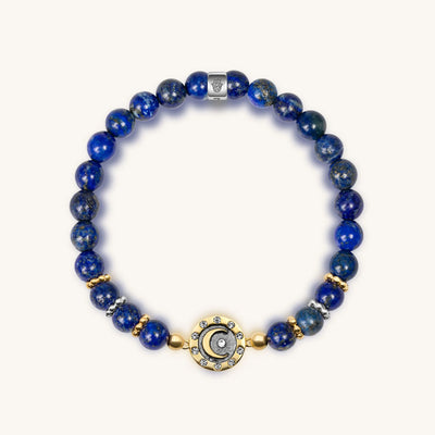 Illuminating Energy - Lapis Moon Charm Bracelet