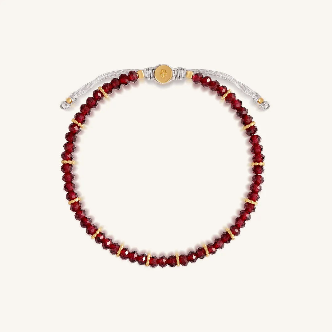 Energy of Vitality – Garnet Drawstring Bracelet
