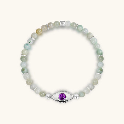 Prosperity Magnet - Jade Amethyst Evil Eye Charm Bracelet