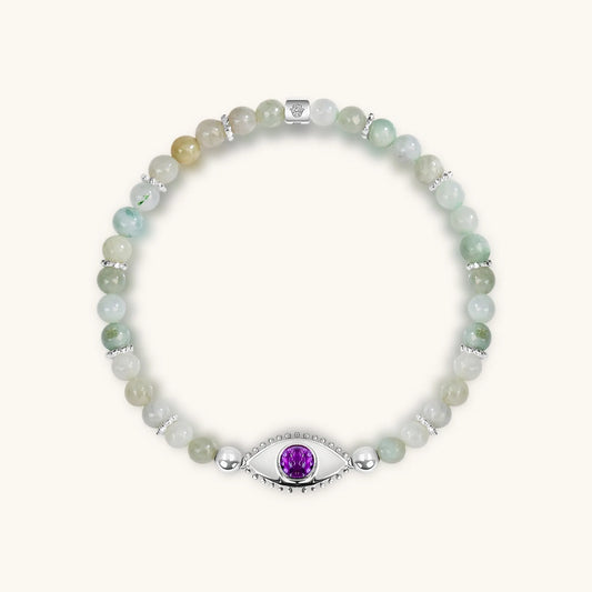 Prosperity Magnet - Jade Amethyst Evil Eye Charm Bracelet