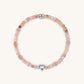 Love Generator - Triple Heart Moonstone Pink Opal Pearl Bracelet Stack
