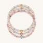 Love Generator - Triple Heart Moonstone Pink Opal Pearl Bracelet Stack