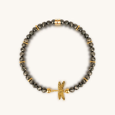 Emotional Maturity - Pyrite Dragonfly Charm Bracelet