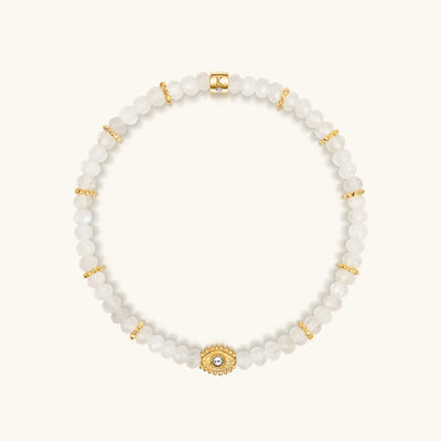 Soothing Warmth - Labradorite Moonstone Aquamarine Triple Summer Stack