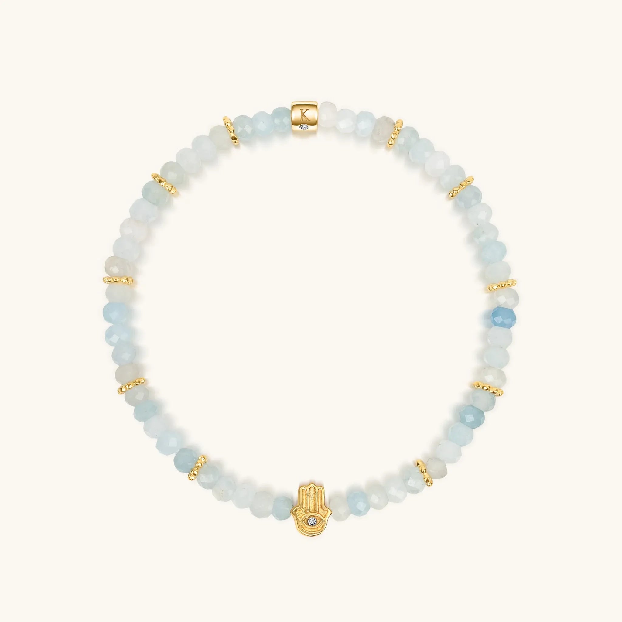 Soothing Warmth - Labradorite Moonstone Aquamarine Triple Summer Stack