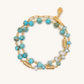 Soothing Abundance – Turquoise Larimar Mantra Wrap Bracelet