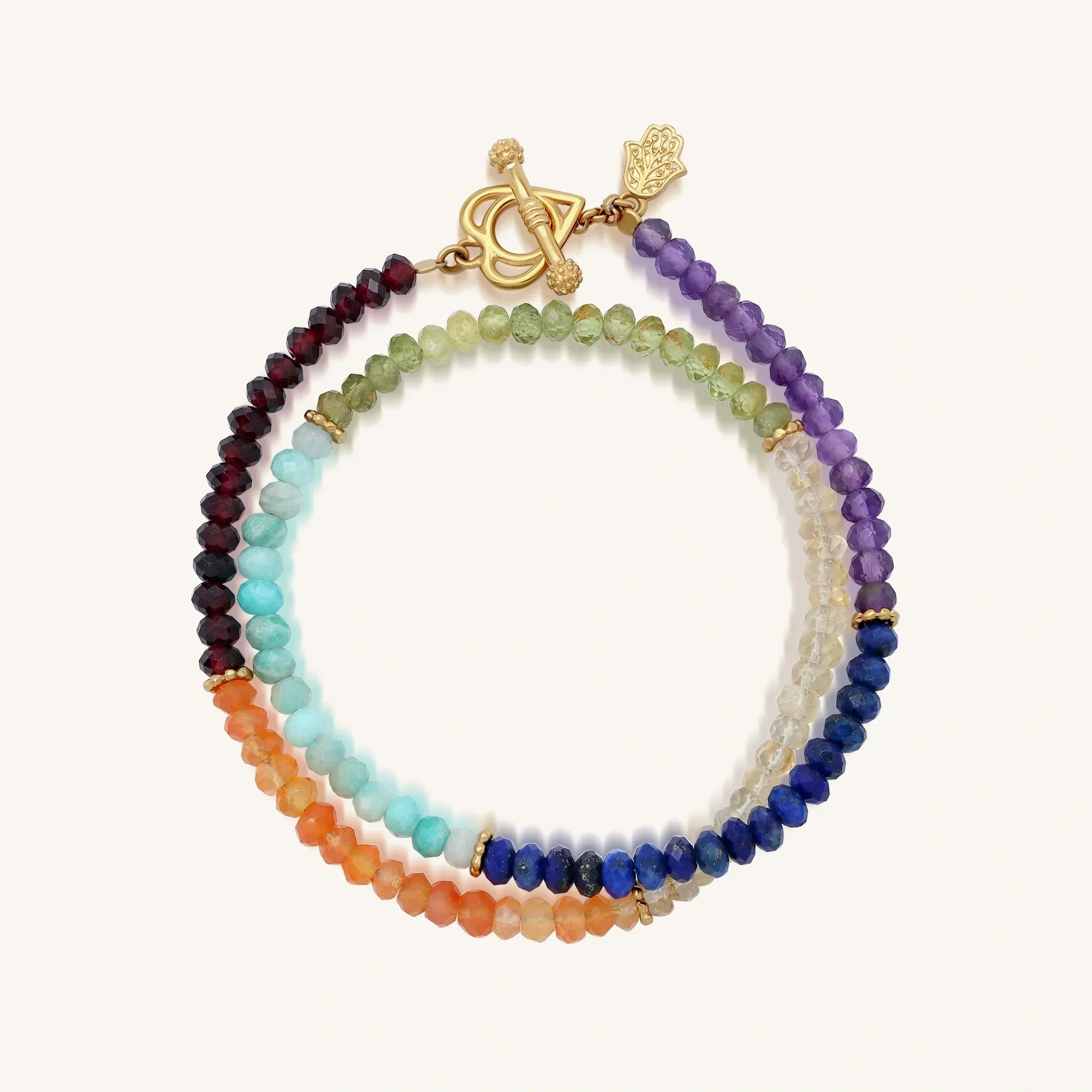 Chakra Bloom Gemstone Heart Wrap Bracelet