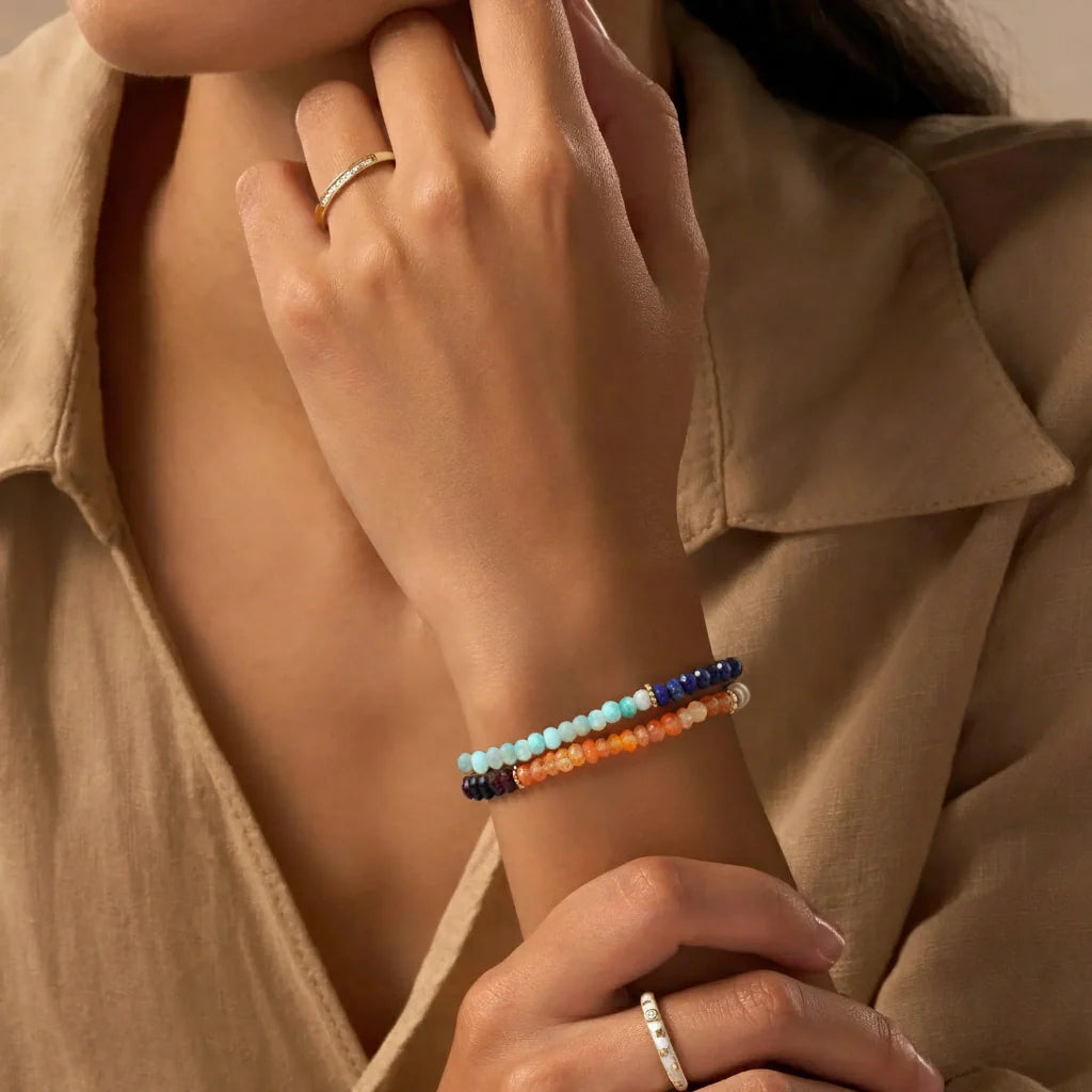 Chakra Bloom Gemstone Heart Wrap Bracelet