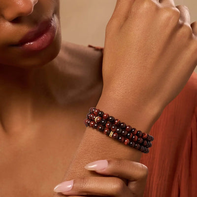 Enduring Flow Red Tiger Eye Turtle Wrap Bracelet
