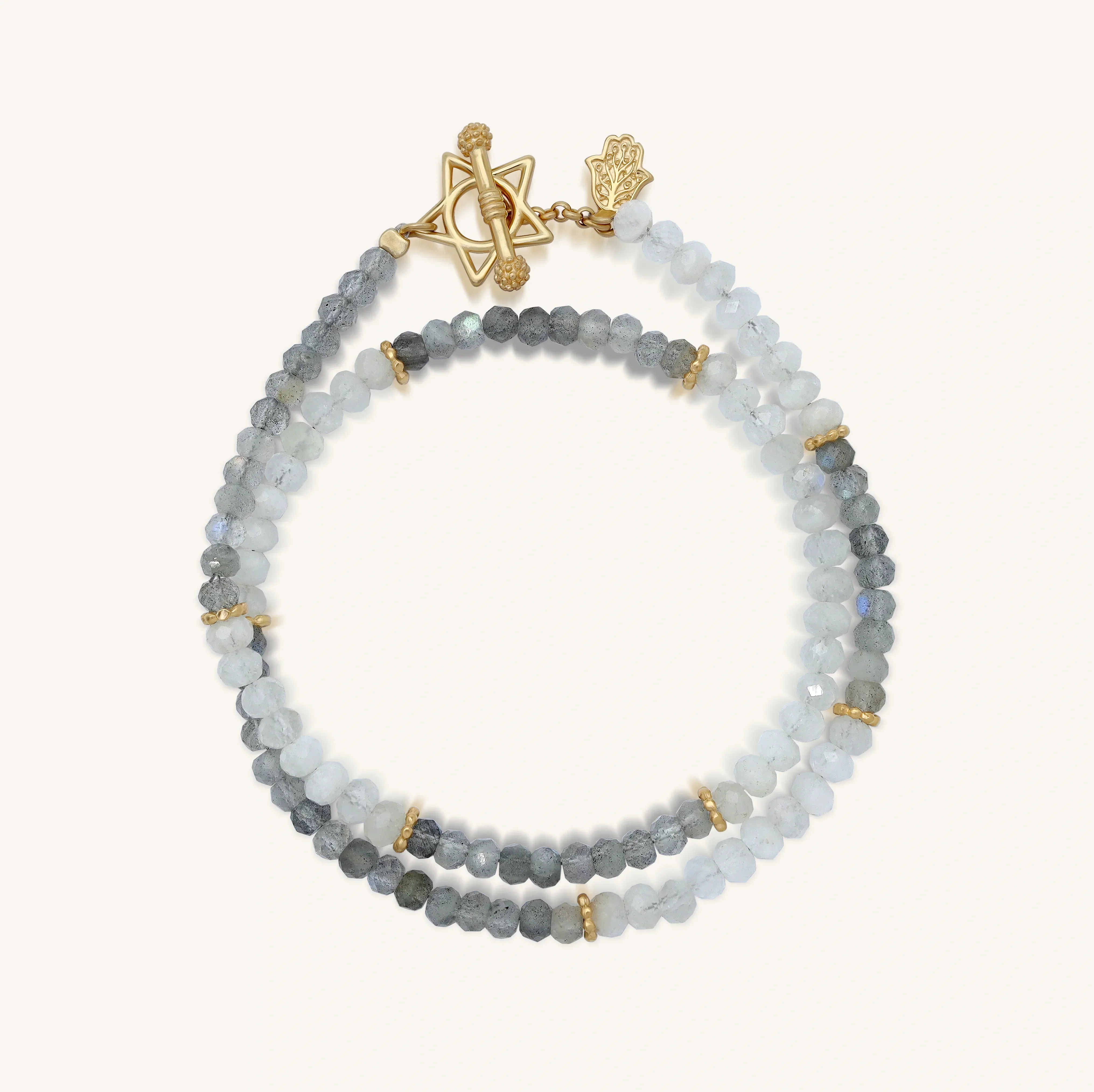 Celestial Path Moonstone Labradorite Star Wrap Bracelet