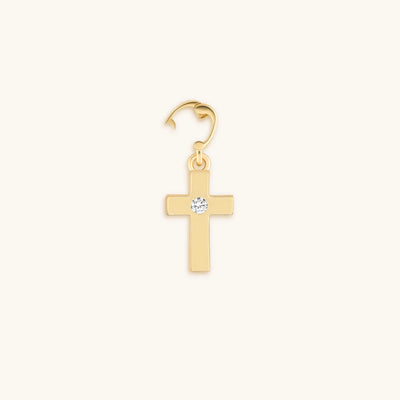 Gleaming Faith Gold Cross Charm