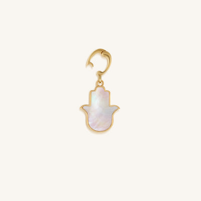 Effortless Manifestation Hamsa Mother of Pearl Engravable Charm