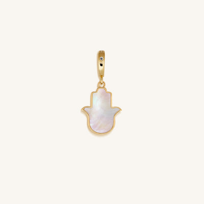 Effortless Manifestation Hamsa Mother of Pearl Engravable Charm