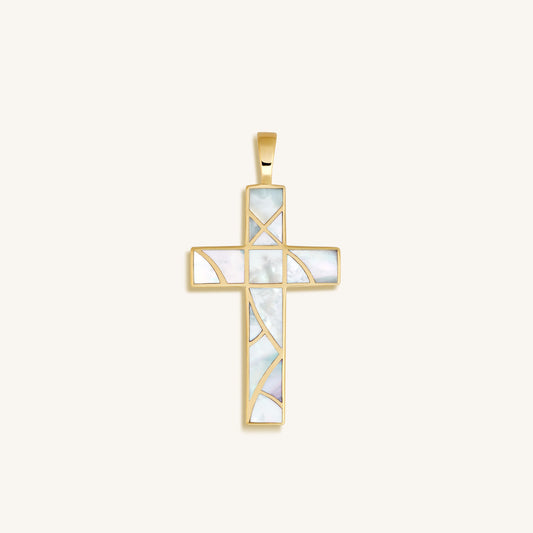 Faithful Abundance Cross Mother of Pearl Charm