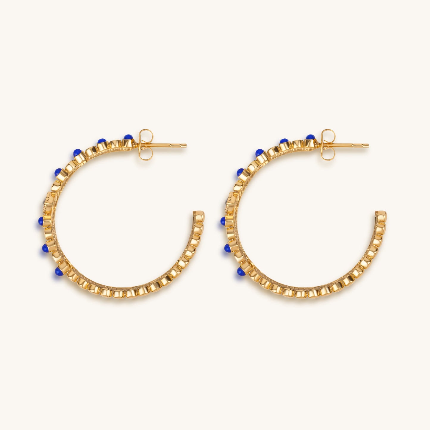 Truth Seeker - Evil Eye Lapis Hoop Earrings