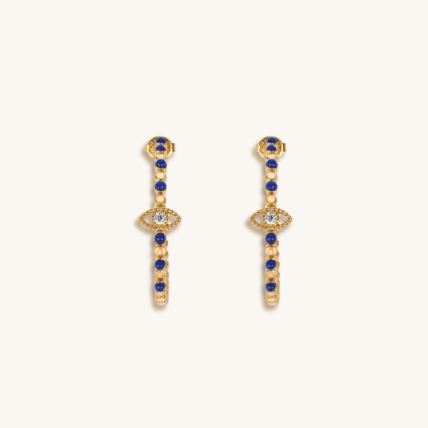 Truth Seeker - Evil Eye Lapis Hoop Earrings