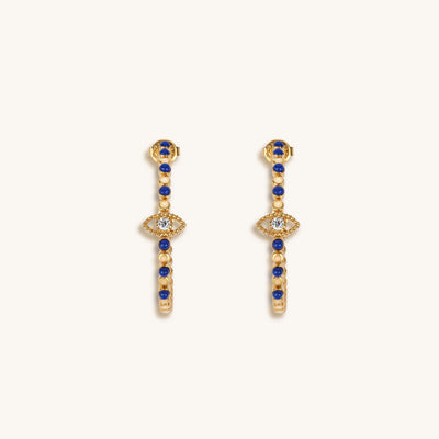 Truth Seeker - Evil Eye Lapis Hoop Earrings