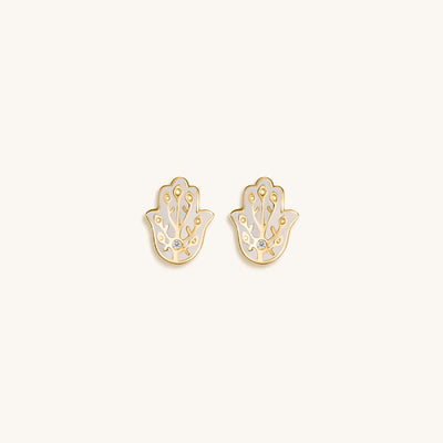 Ward off Malice Hamsa Stud Earrings