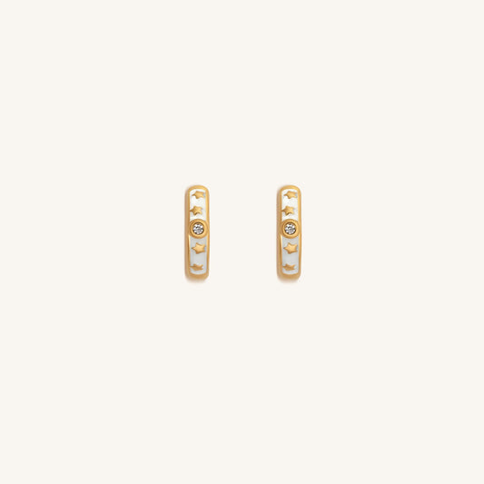 Ethereal Existence Gold Star Hoop Earrings