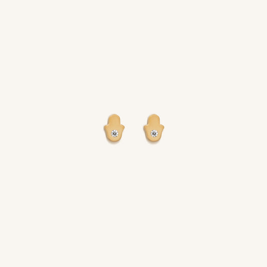 Peaceful Vibrations Diamond Hamsa Earrings