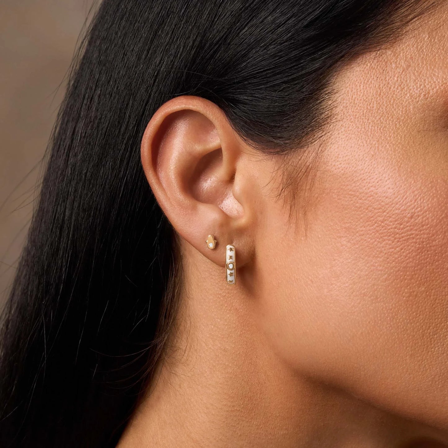 Peaceful Vibrations Diamond Hamsa Earrings