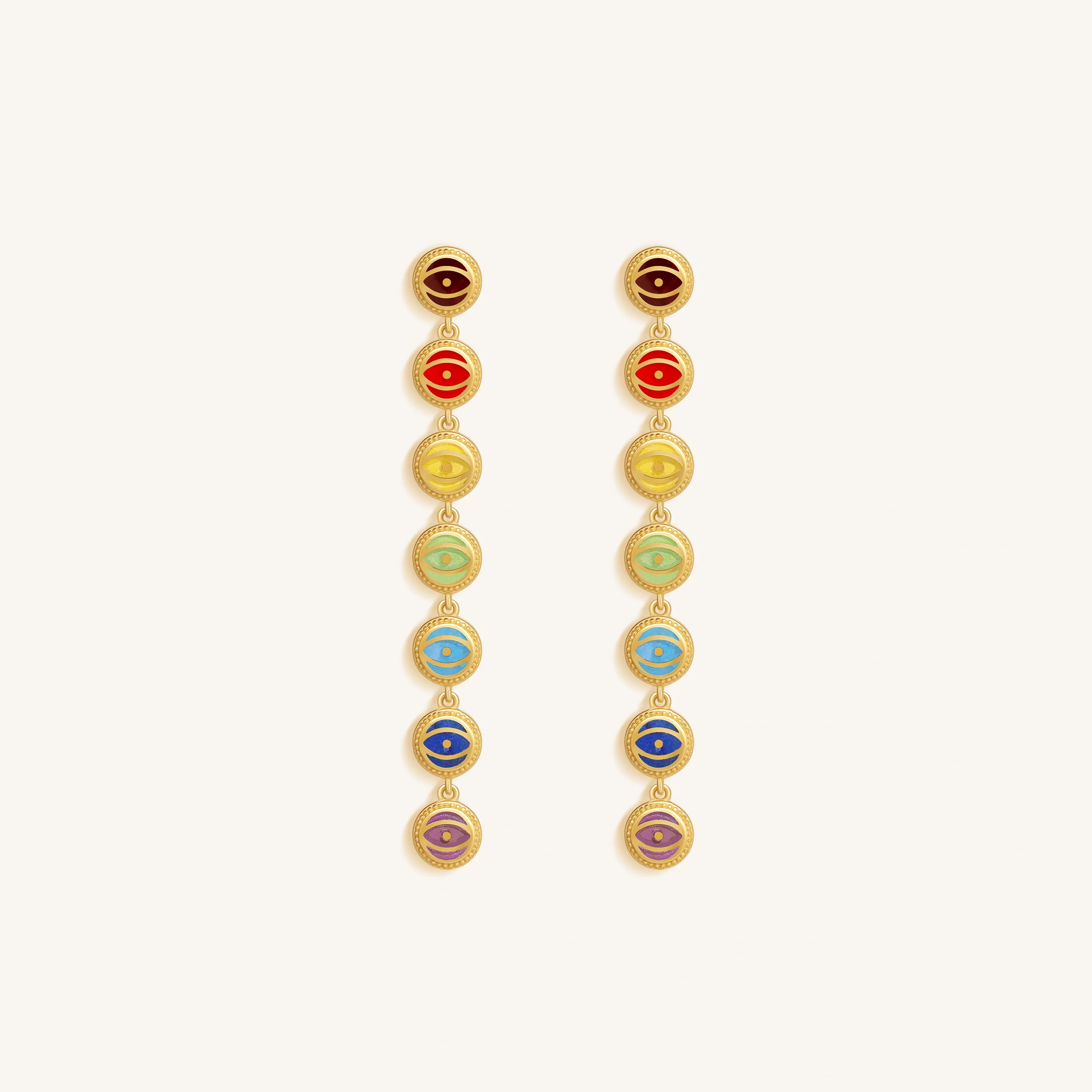 Celestial Chakra Evil Eye Multi-Stone Earrings