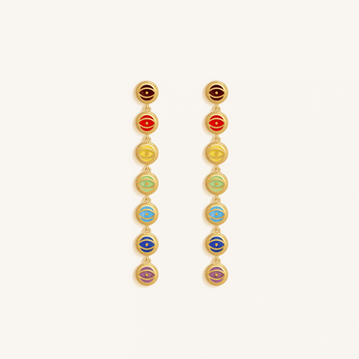 Celestial Chakra Evil Eye Multi-Stone Earrings