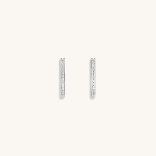 Sparkling Soul - Silver Hoop Earrings