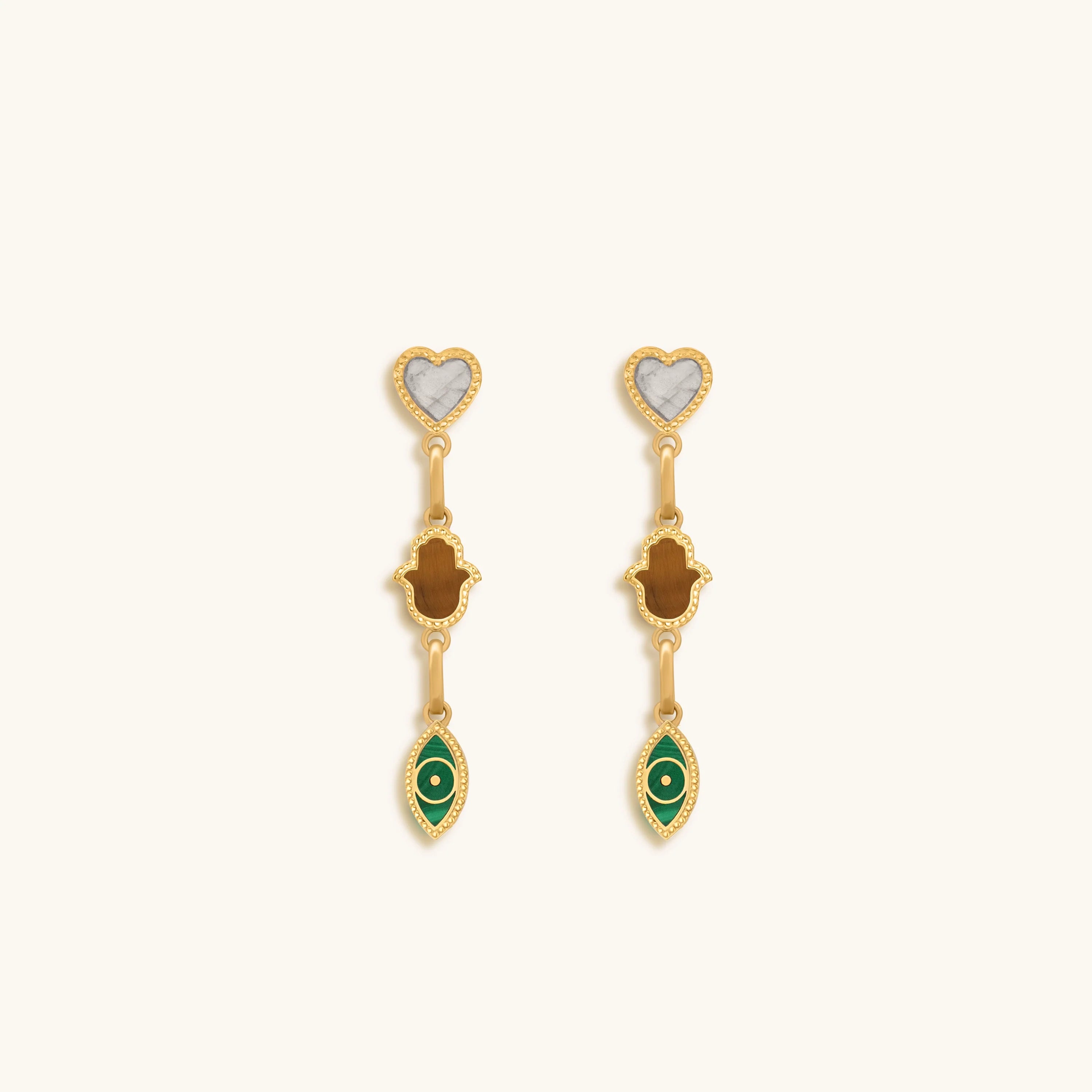 Heart’s Desire Multi-Symbol & Multi-Stone Earrings