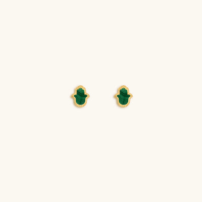 Humble Bliss Hamsa Malachite Earrings