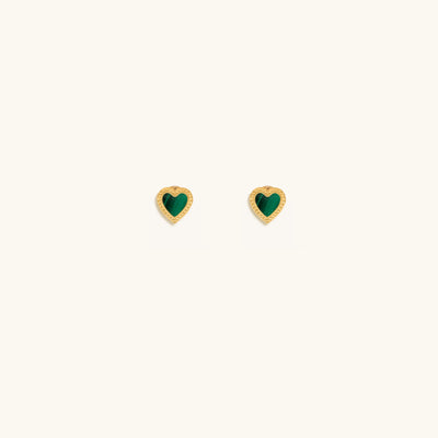 Spiritual Abundance Malachite Heart Earrings