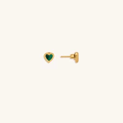 Spiritual Abundance Malachite Heart Earrings