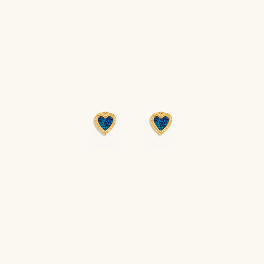 Loving Vibes Blue Opal Heart Earrings