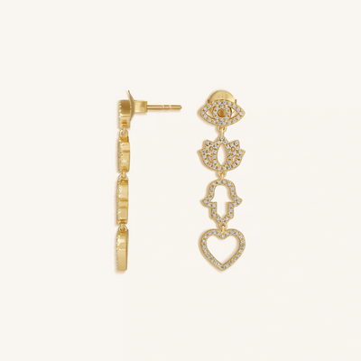 Radiant Insight Multi-Charm Dangle Earrings