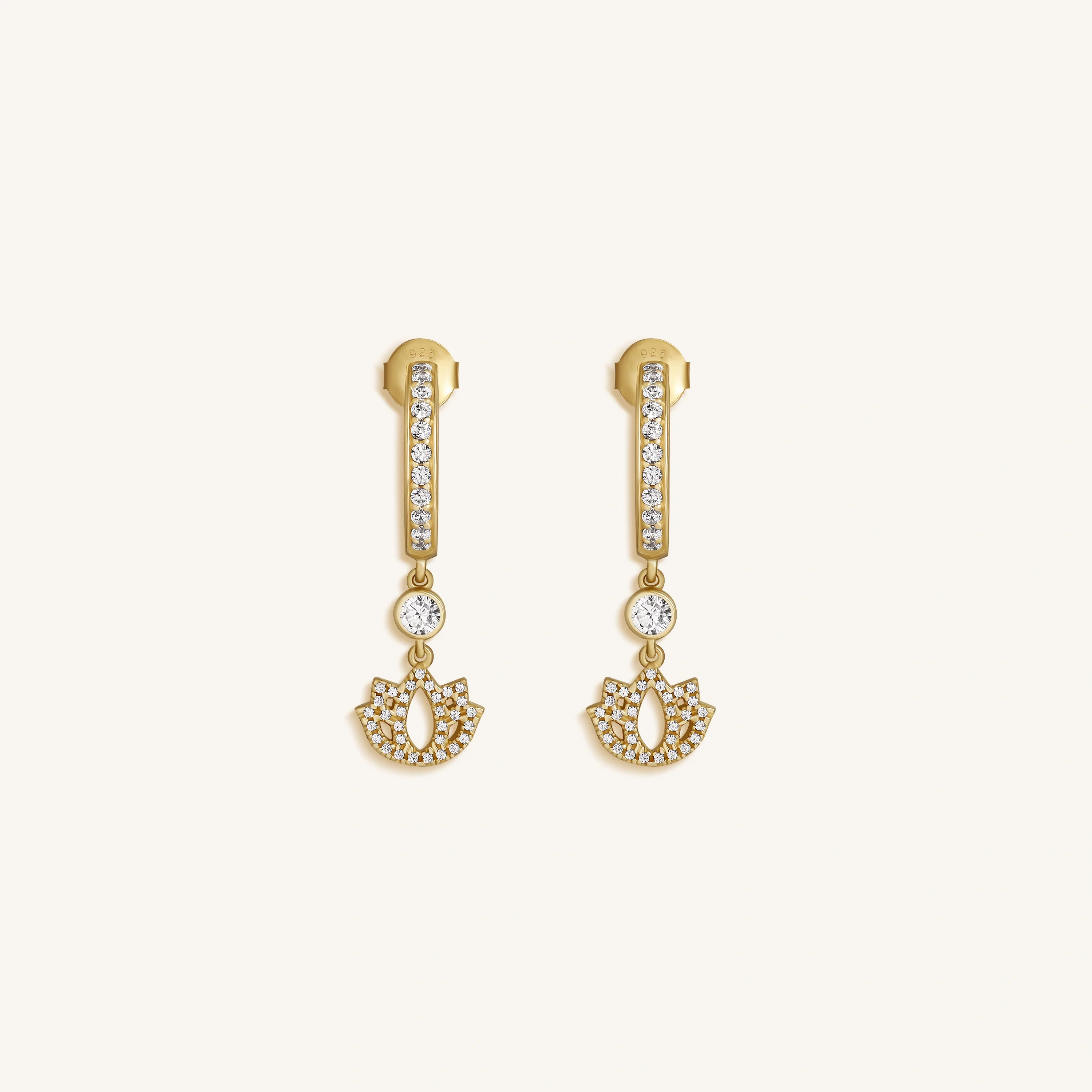 Sacred Bloom Lotus Dangle Earrings