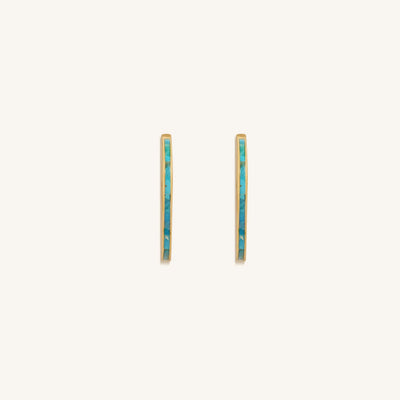 Graceful Strength Turquoise Gold Hoop Earrings