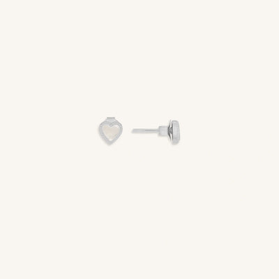 Spiritual Abundance Mother of Pearl Silver Heart Earrings