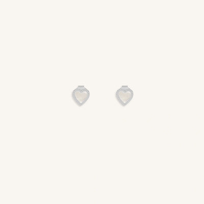 Spiritual Abundance Mother of Pearl Silver Heart Earrings