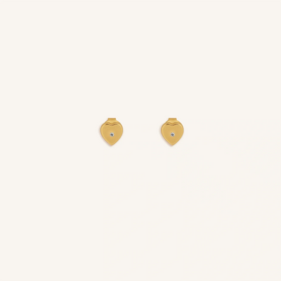 Heart’s Triumph Diamond Gold Heart Earrings