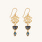 Subtle Movement - Gold Lotus Labradorite Earrings